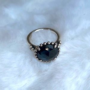 Pandora Black Onyx Ring - Silver